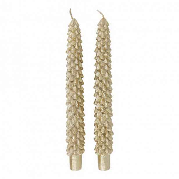 Butlers X-MAS Sada svíček vánoční stromek 2 ks - zlatá