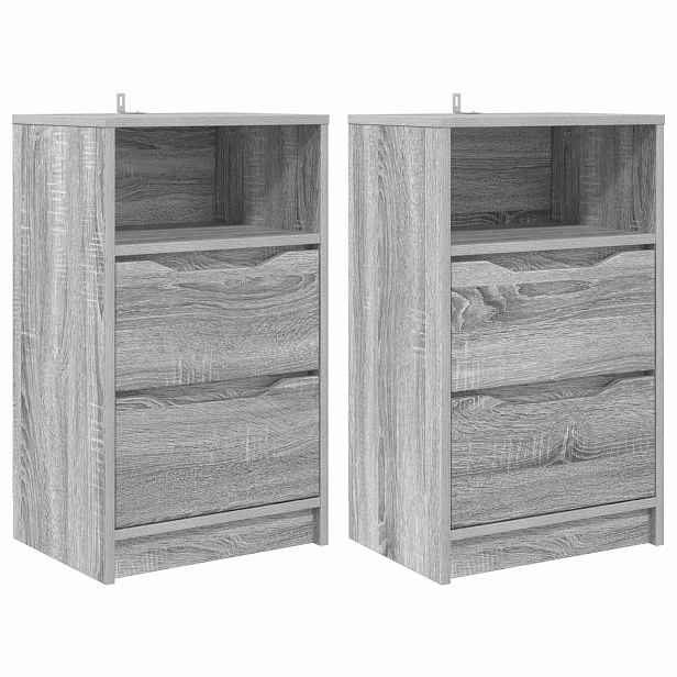vidaXL Noční stolky 2 ks Šedý Sonoma 40 x 30 x 67 cm Kompozitní dřevo