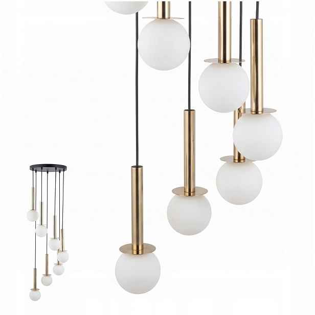 Závěsná lampa Daisy 7 bílá, moderní přírodní světlo v obývacím pokoji Sigma