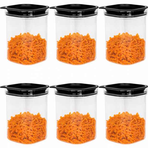 Plastová nádoba na sypké produkty, kuchyňský organizér 1,6L, sada 6 Ks
