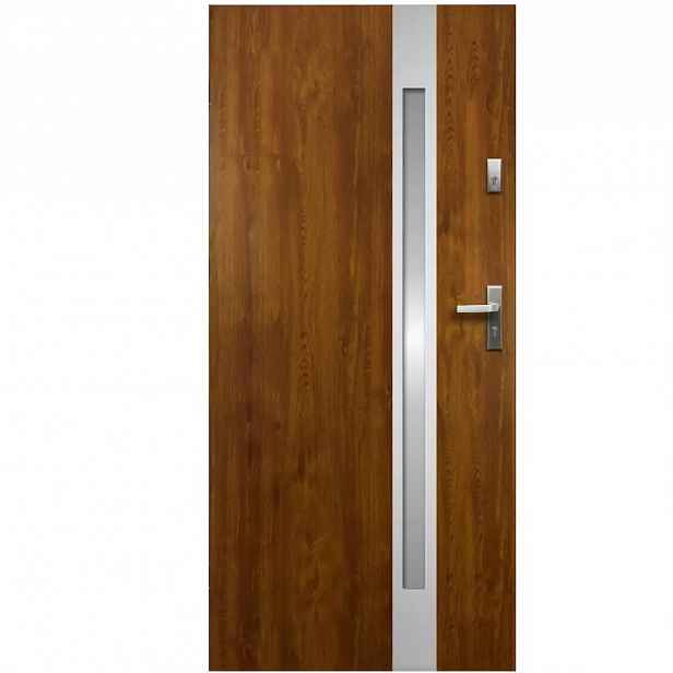 Vchodové dveře Temida SL P55 90P zlatý dub 2070x1000x55 mm