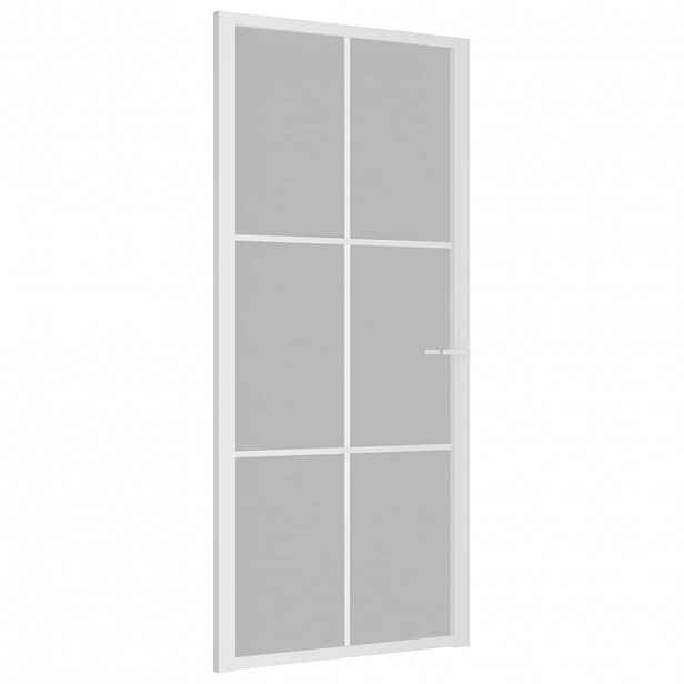 vidaXL Interiérové dveře 93 x 201,5 cm bílé matné sklo a hliník