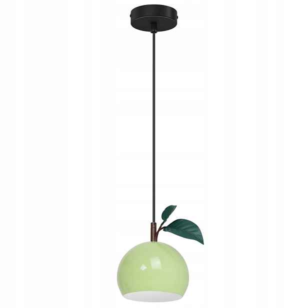 Závěsná lampa zelené jablko s lístkem do kuchyně barové jídelny 17 cm Luminex