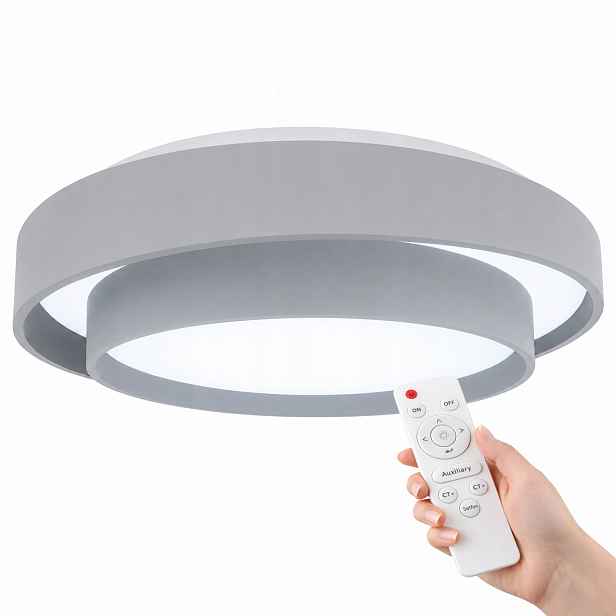 Stropní Svítidlo Kulatá Šedá Klasická 60 CM Stropní Svítidlo Led S Dálkovým Ovládáním, 3 Barvy