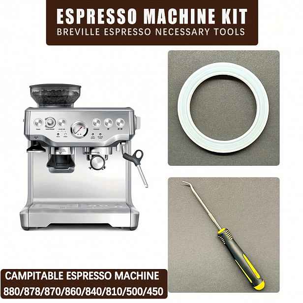 TEMU 54mm Parní Kroužek, 1 ks Náhradní Těsnění Hlavy + 1 Nástroj na Demontáž pro Espresso Stroje 870/878/880/860/840/810/450/500/Sage