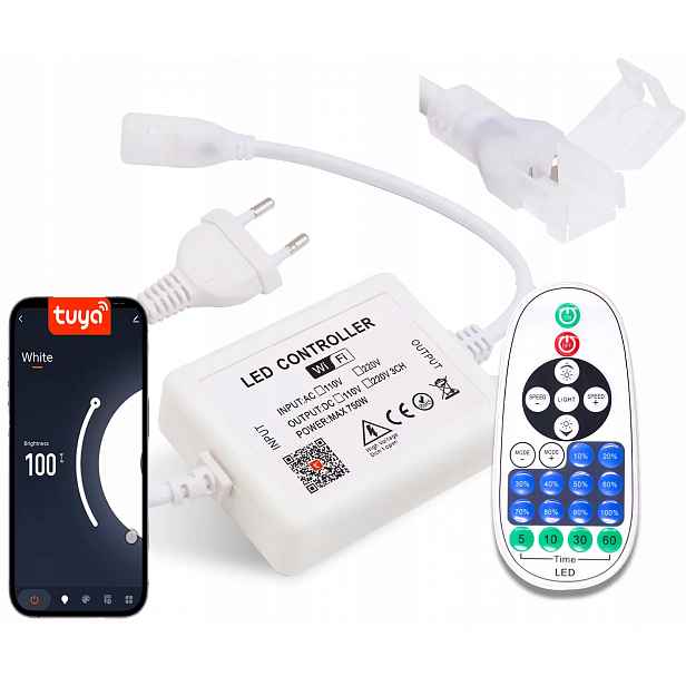 Napájecí zdroj Ovladač Stabilizátor WiFi Cob Led 230V Dálkový Ovladač Rf Tuya Aplikace