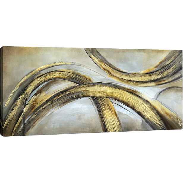 obraz na plátně Moderní abstraktní dekorativní bílý zlatý 120x50 cm