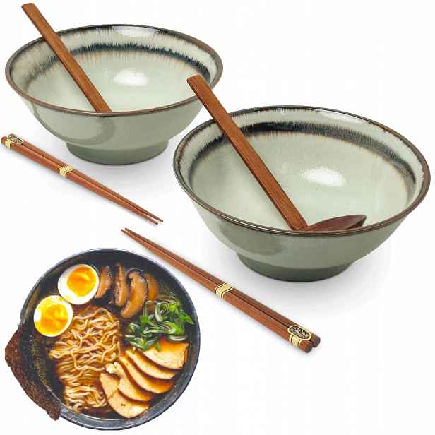 Sada misek a tyčinek na polévku a těstoviny Ramen Motiv Wasabi