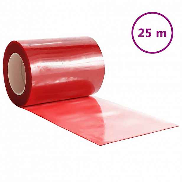 vidaXL Závěs do dveří červený 300 mm x 2,6 mm 25 m PVC