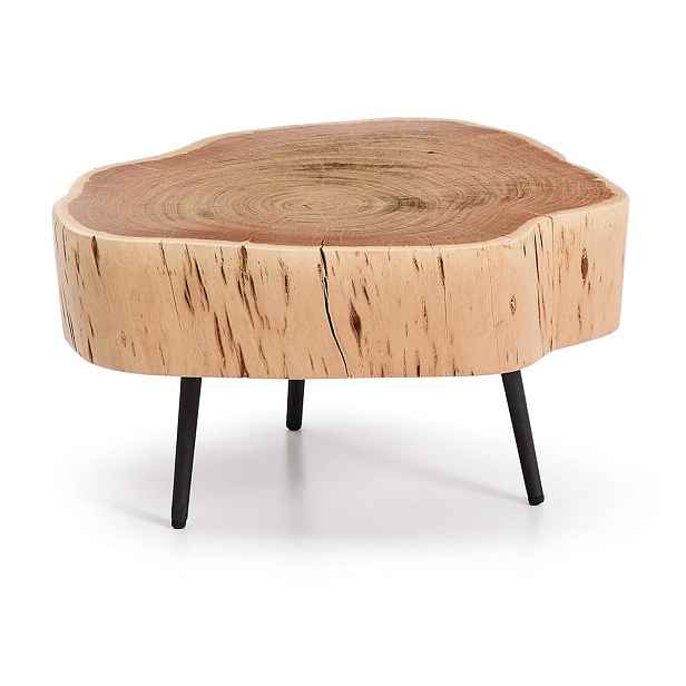 Kulatý konferenční stolek s deskou z akácie v přírodní barvě 49x47 cm Tanive – Kave Home