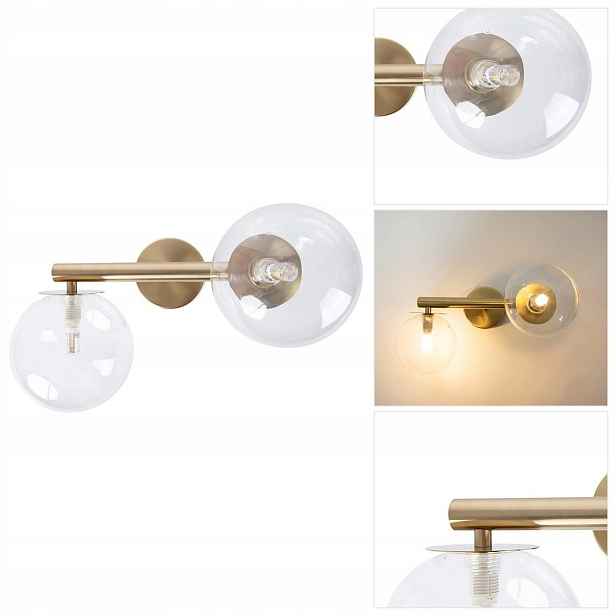 Nástěnné svítidlo Avola zlaté dvouzdrojové osvětlení v předsíni Sigma Lighting
