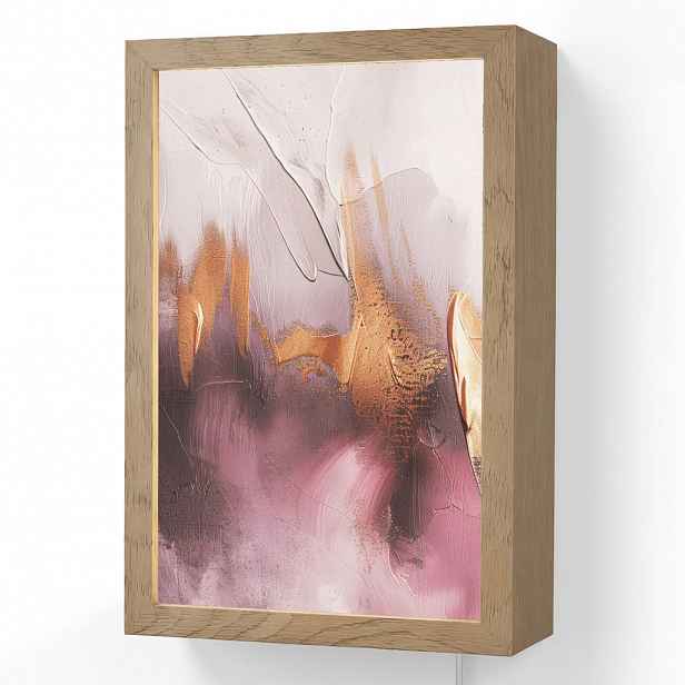OnlyWow NÁSTĚNNÁ LAMPA Fialová - abstraktní - barva - zlatá 20x30 cm