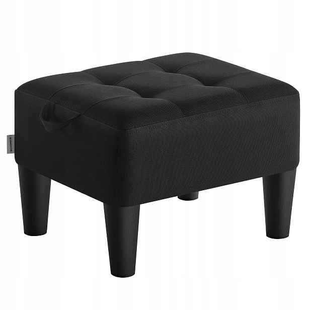 Taburet čalouněná Podnožka do obývacího pokoje elegantní černá 40 x 32