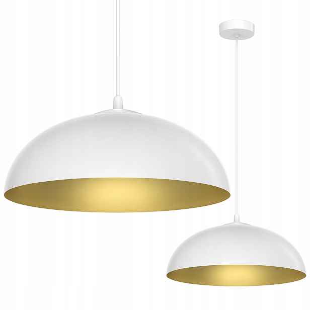 Závěsná Lampa Stropní Mísa Lustr Bílá Střed Zlatý Glamour Do Kuchyně