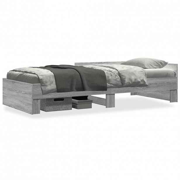 vidaXL Rám postele šedý sonoma 90 x 190 cm kompozitní dřevo