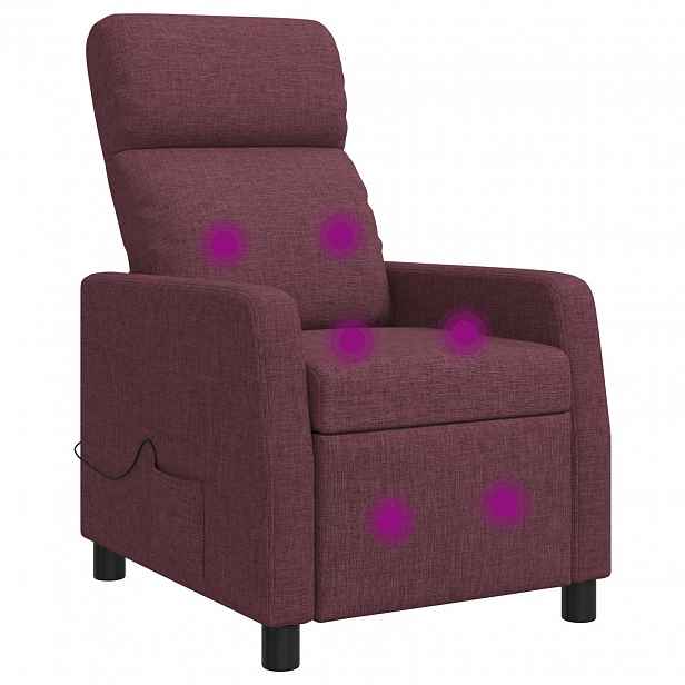 vidaXL Masážní polohovací křeslo Fialová Textil