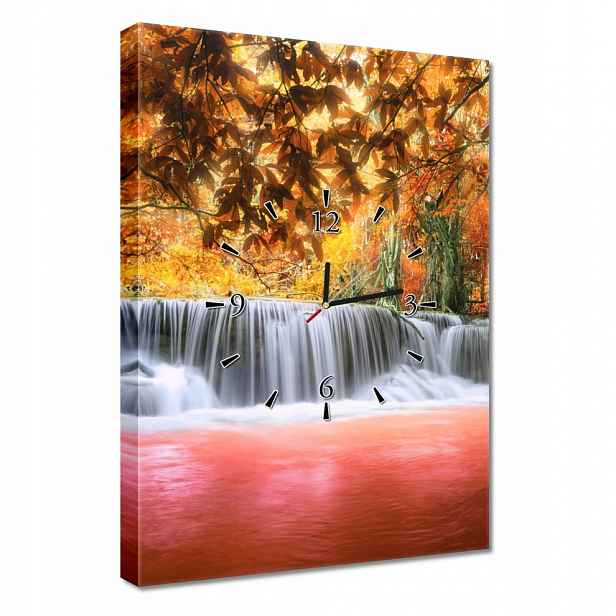 Nástěnné hodiny 40x60 Oranžový vodopád