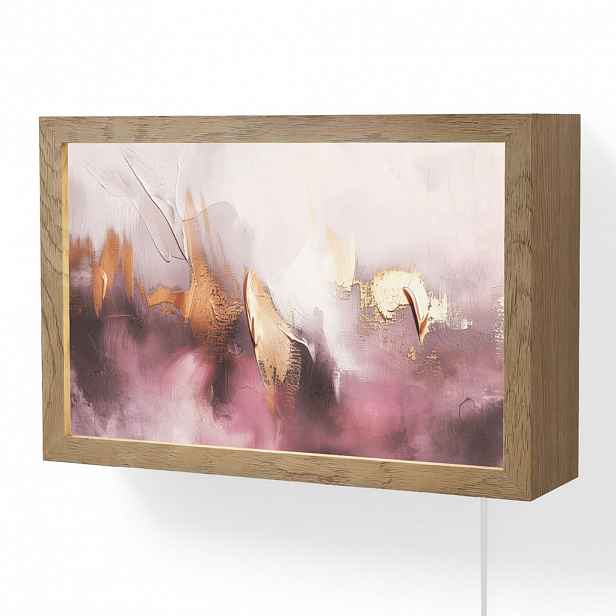 OnlyWow NÁSTĚNNÁ LAMPA Fialová - abstraktní - barva - zlatá 30x20 cm