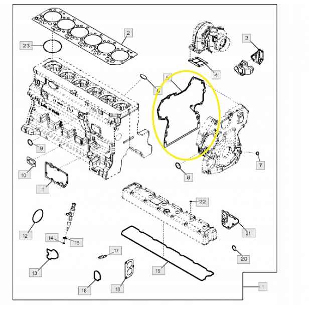 Těsnění rozvodového víka 1175 John Deere R545880