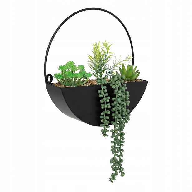 Umělé pokojové rostliny v kovovém květináči, 41 cm