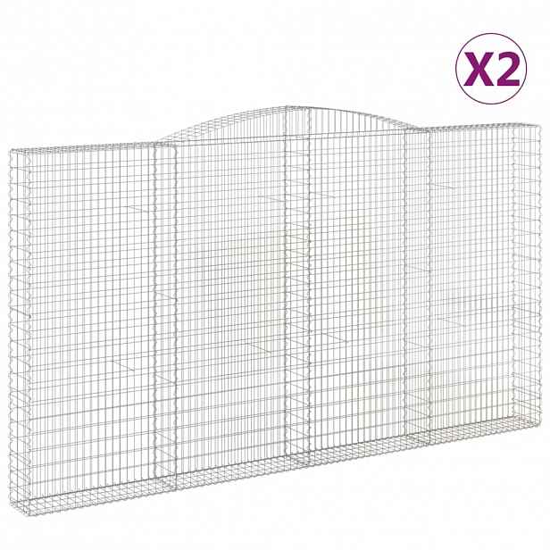 vidaXL Klenuté gabionové koše 2 ks 400x30x220/240cm pozinkované železo
