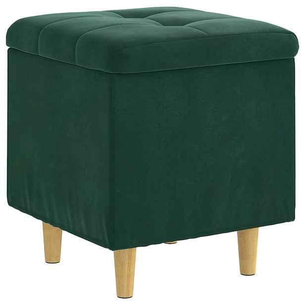 vidaXL Ottoman s úložným prostorem Tmavě zelená 40 x 40 x 45 cm samet