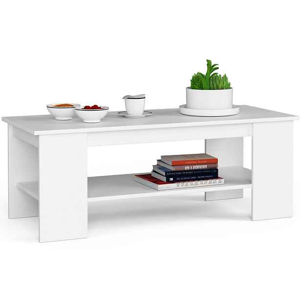 Ak furniture Konferenční stolek Kami bílý