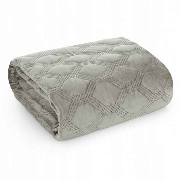 Dekorativní přehoz Sofia 5 Premium 200x220 stříbrný s geometrickým vzorem