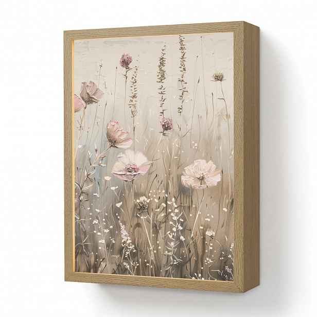 OnlyWow NÁSTĚNNÁ LAMPA S AKUMULÁTOREM Květiny - růžová - moderní - béžová 30x40 cm