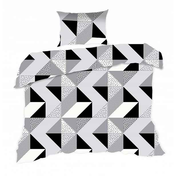 Povlečení 140x200 geometrie šedá černá Classic