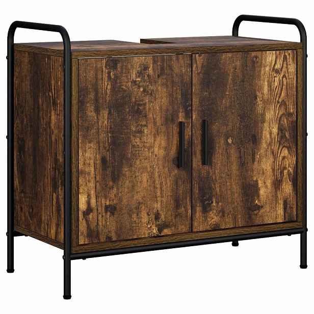 vidaXL Koupelnová skříň Kouřový dub 65,5 x 34 x 61 cm Kompozitní dřevo