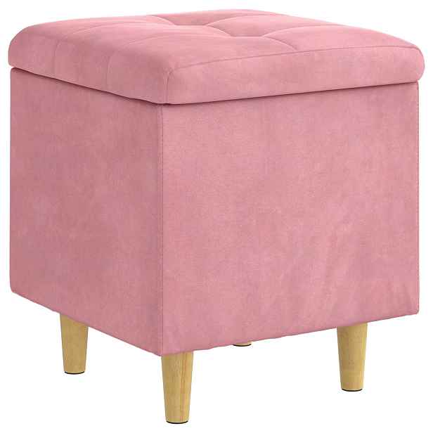 vidaXL Ottoman s úložným prostorem Růžová 40 x 40 x 45 cm samet