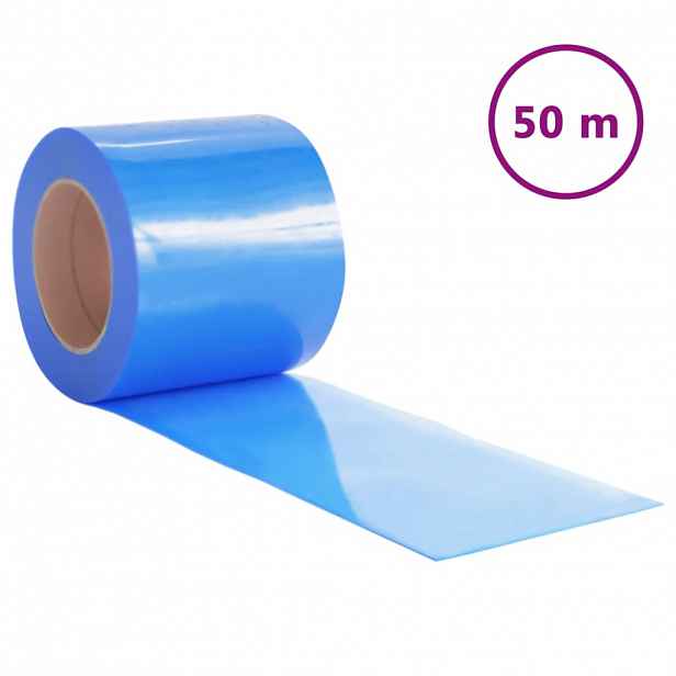 vidaXL Závěs do dveří modrý 200 mm x 1,6 mm 50 m PVC