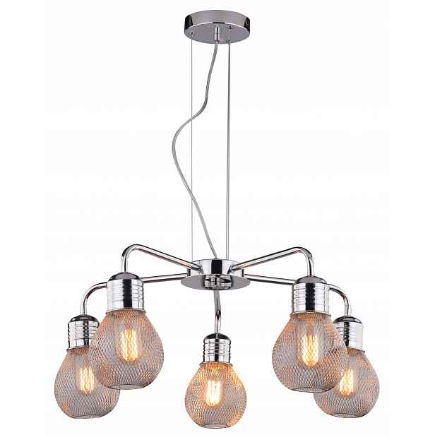Závěsné svítidlo chrom 5XE27 60W Gliva Candellux