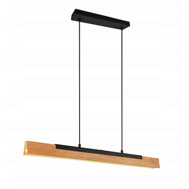 Závěsná lampa Led, dřevo, černá Trio