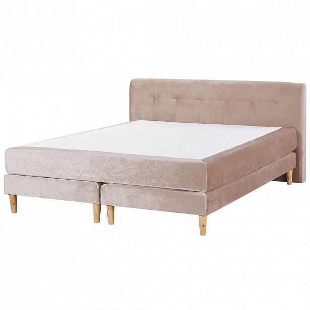 Beliani BOXSPRINGOVÁ POSTEL 180/200 cm Pastelově růžová Marquise