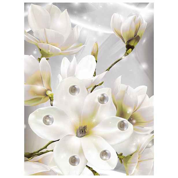 Fototapeta Magnolie s perlami bílé květy perleťový akcent 206x275 lepidlo