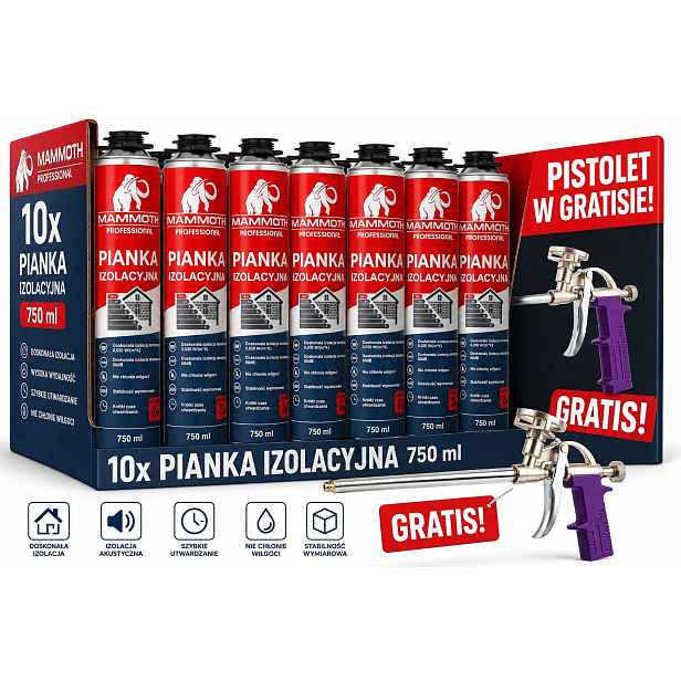 Stříkací izolace pěna pur termická pěna Zateplení Pistolet Bonus