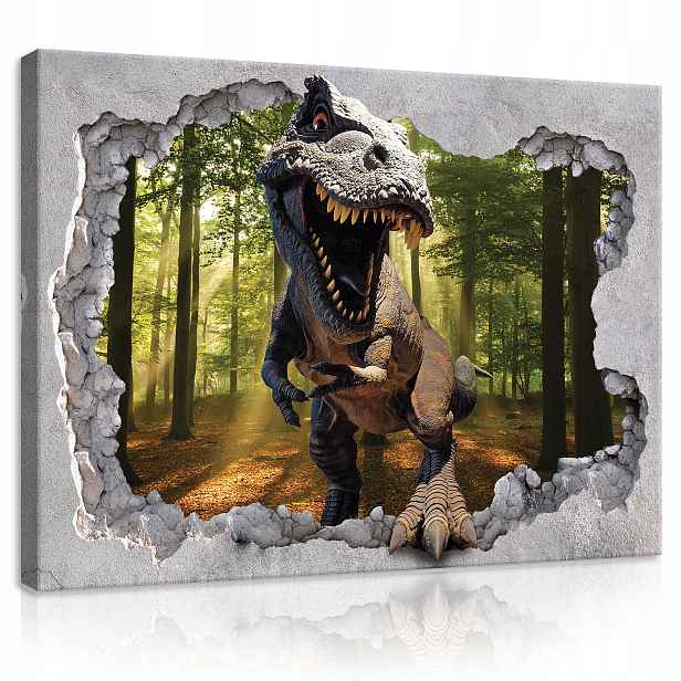 Obraz Do Pokoje Mládežnického Dítěte Dinosaurus Zvířata Na Plátně 100x70