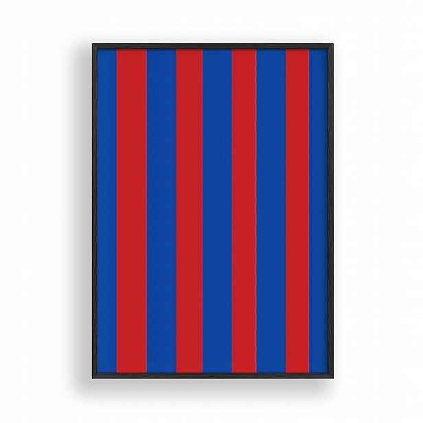 Obraz Fc Barcelona Plakát Rámeček Dřevěný Černý 30x42 cm