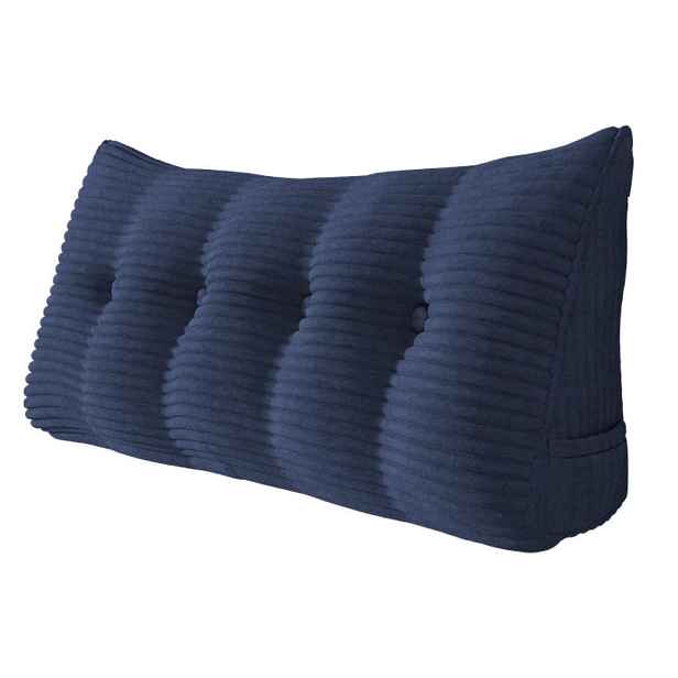 Vercart ZÁDOVÝ POLŠTÁŘ na postel kord Tmavě modrý 120 cm