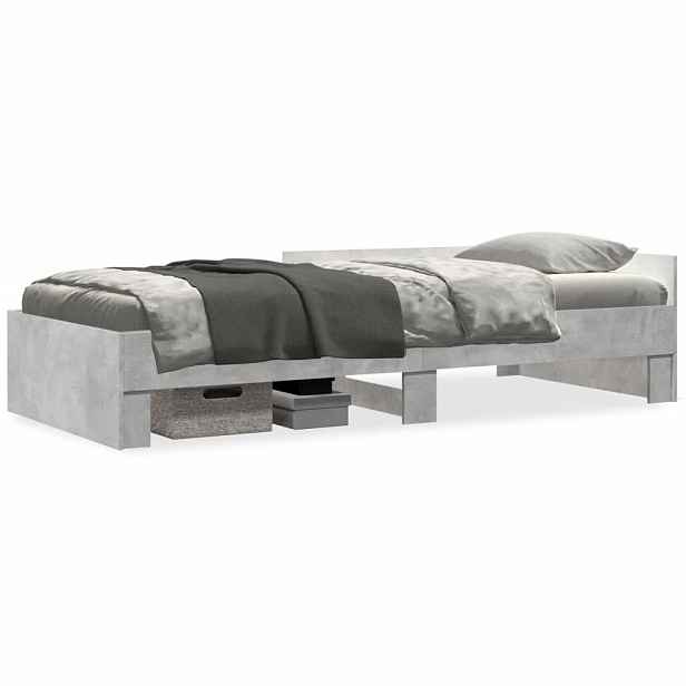 vidaXL Rám postele betonově šedý 75 x 190 cm kompozitní dřevo