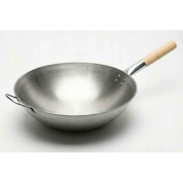 Pánev Wok 36 cm Ocel 1.2 mm Zabalený okraj Kulaté dno Craft Wok