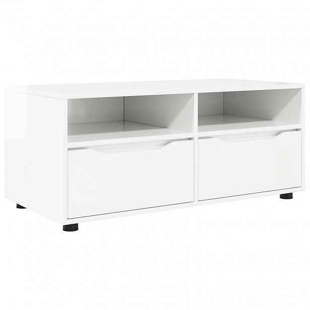 vidaXL Televizní skříň 100 x 48 x 43 cm Vysoce lesklá bílá