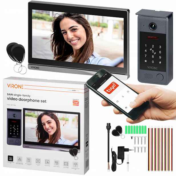 Videodomofon Wifi Video domofon čtečka klíčenek šifrovač Velký Monitor 10″