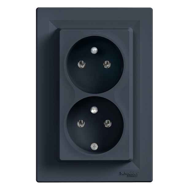 Zásuvka 230 V dvojnásobná Schneider Electric Asfora antracit