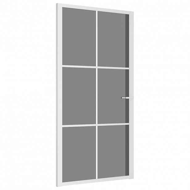 vidaXL Interiérové dveře 102,5 x 201,5 cm bílé ESG sklo a hliník