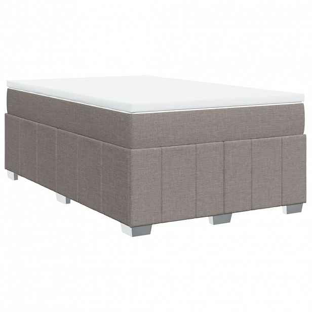 vidaXL Box spring postel s matrací taupe 120x200 cm textil
