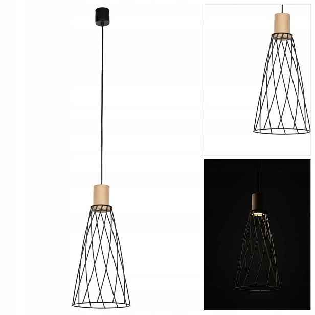 Černá závěsná lampa Modesto s minimalistickou formou v kuchyni Tk Lighting