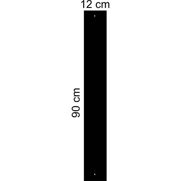 na magnety Metalová tabule plech magnety obdélník černá rozměr 90x12